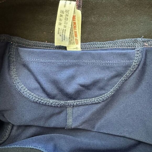 Free People Movement Athletic Leggings Navy Blue Pink Waistband Large - Picture 5 of 6